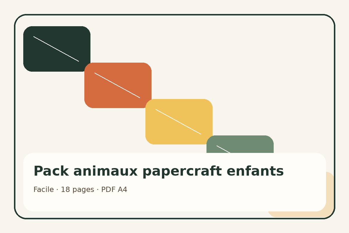 Pack animaux papercraft enfants